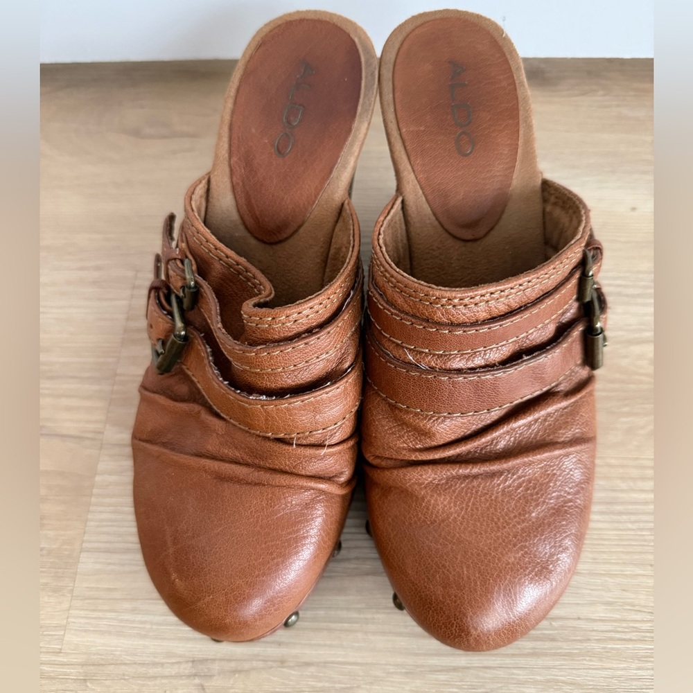 Aldo Women's Tan Leather Mules